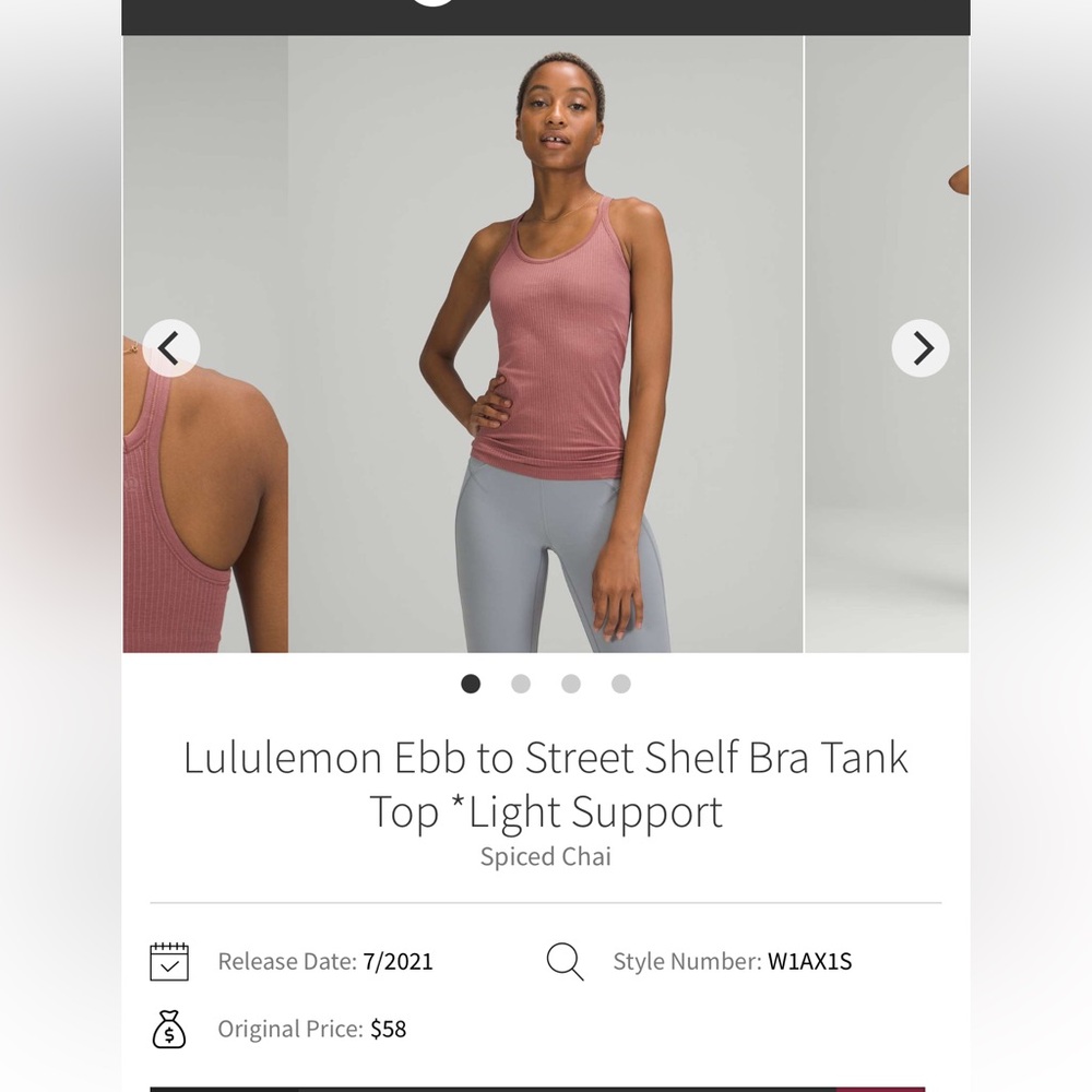 Lululemon Ebb to Street Pink Tank Top